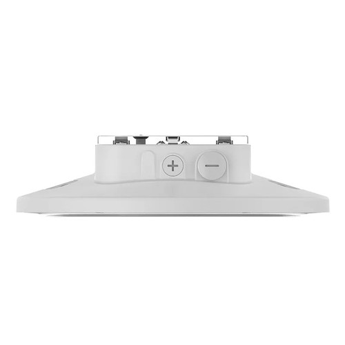 LED Round Garage Canopy Light with Up-Light & Motion Sensor  -  Wattage Selectable 100W/75W/50W/30W - Color Selectable 30K/40K/50K - 120-277V - White Finish