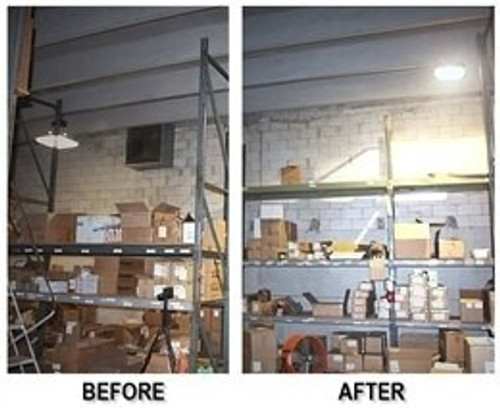 60 Watt LED Square Garage Canopy Light with Motion Sensor - Ceiling or Conduit Mount - 8000 Lumens - 5000K Daylight - 120-277V- Bronze
