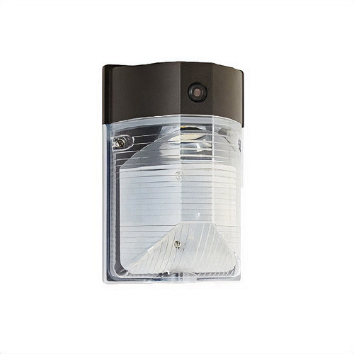 25 Watt LED Mini Wallpack With Photocell - 2700 Lumens - 5000K Daylight - 120-277V - Bronze Finish