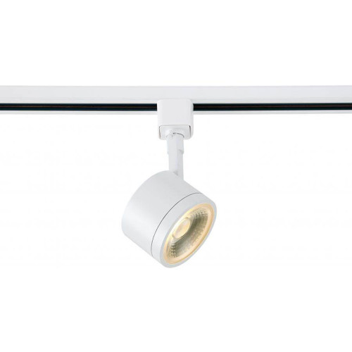 Low Profile LED Track Lighting Fixture with Round Head - White Finish - 24 Deg Beam - 12 Watt - 820 Lumens - 3000K Soft White -12 Watt - 120V - Dimmable - 3 Contact Halo Style
