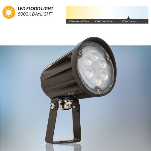 28 Watt LED Landscape Bullet Flood Light Series 2, 2800Lumens, Trunnion mount, 5000K Cool White Color Temperature