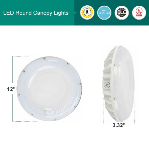 Round LED Garage, Shop or Warehouse Canopy Lights - Choose Your Wattage