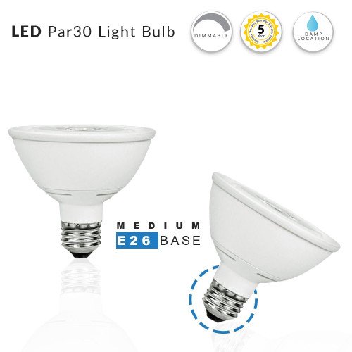 LED PAR30 Shortneck Bulb - 10 Watt - 750 Lumens - 5000K Daylight - E26 Medium Base - 120V - Dimmable