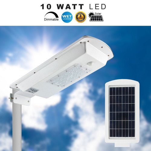 LED Solar Dusk to Dawn Light - 10 Watt - 1000 Lumens - 5000K Daylight - Pole Mount - with Motion Sensor