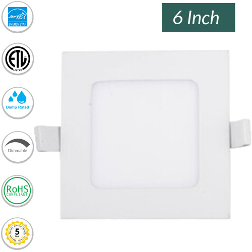 6 Inch LED Ultra Slim Downlight No Recessed Can Required - 13 Watt - 800 Lumens 2700K Warm White