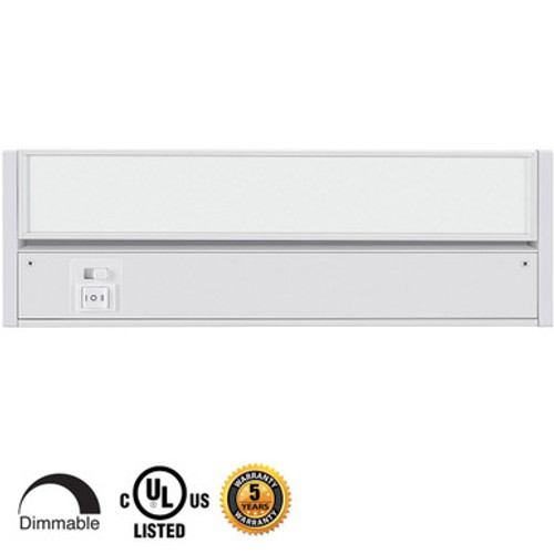 12 Inch LED Undercabinet Light - 5 Watt - 275 Lumens - Color Selectable 27K/30K/40K - 120V - White Finish - Dimmable With Adjustable/HI-Low Switch