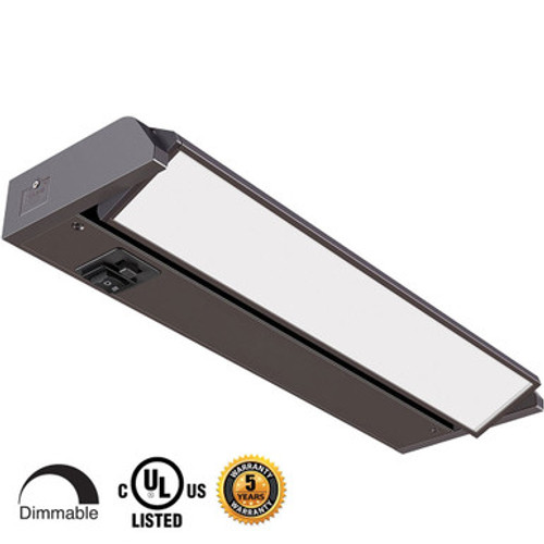 12 Inch LED Undercabinet Light - 5 Watt - 275 Lumens - Color Selectable 27K/30K/40K - 120V - Bronze Finish - Dimmable With Adjustable/HI-Low Switch