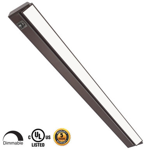 42 Inch LED Undercabinet Light - 20 Watt - 1100 Lumens - Color Selectable 27K/30K/40K - 120V - Bronze Finish - Dimmable With Adjustable/HI-Low Switch