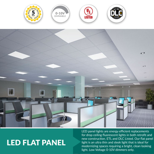 LED Drop Ceiling Flat Panel Light Fixtures - Choose Your Size, Color and Optional Mounting Kit For Pricing - <br /><span style="font-size: 14pt; color: red;">Call For Pallet Pricing On 48 Or More Units