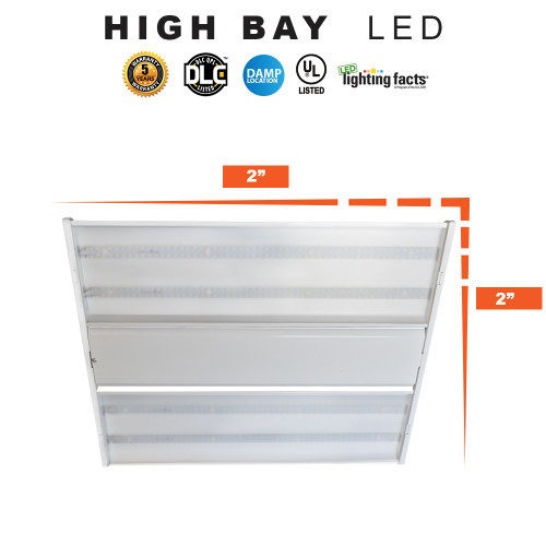 LED Warehouse High Bay With Emergency Battery (90 minute - 900 Lumen), 2' x 2' - 135 Watt, 18,000 Lumens, equivalent to 250W Metal Halide
