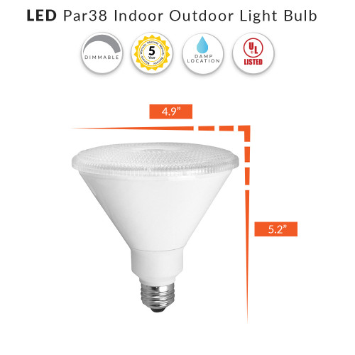 LED PAR38 Bulb Flood Light - 100W Equiv - Choose Your Color Temperature