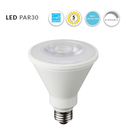 LED PAR30 DimmableFlood Bulb, 12 Watt (75W Replacement) Cool White, 4100K, - 120 Volt