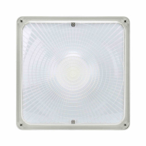 60 Watt LED Square Garage Canopy Light - Ceiling or Conduit Mount - 8000 Lumens - 5000K Daylight - 120-277V- White