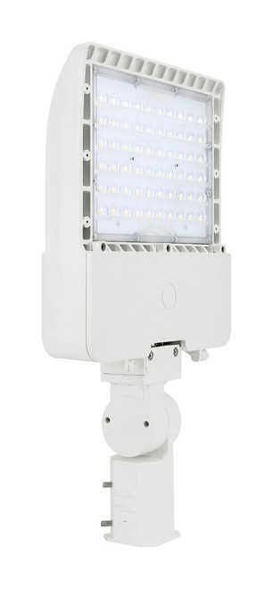 105 Watt LED Parking Lot Area Light - Slipfitter Mount - 13800 Lumens - 5000K Daylight - 120-277V - White Finish