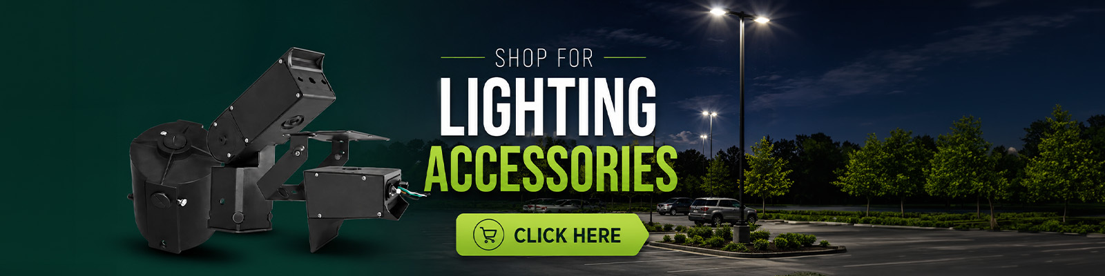 Shop lighting accessories for LED area lights and mounting hardware