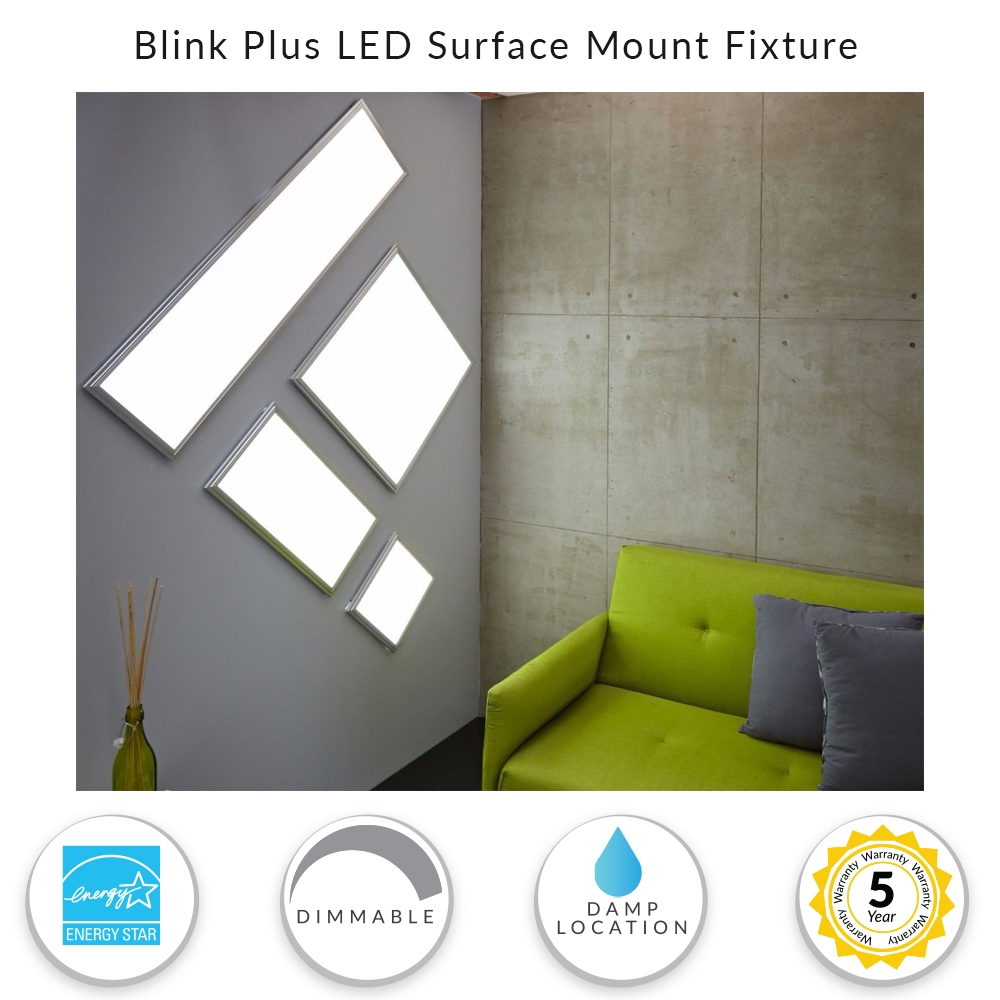 LED 1'x4' Surface Mounted Blink Light Fixtures - 45 Watt - 4050 Lumens - 5000K Daylight