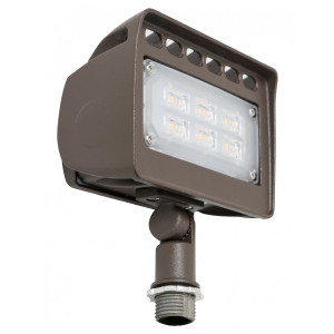 Low Voltage LED Landscape Flood Light - Knuckle Mount - 12 Watt - 1080 - Lumens - 3000K Soft White - Bronze - 12V