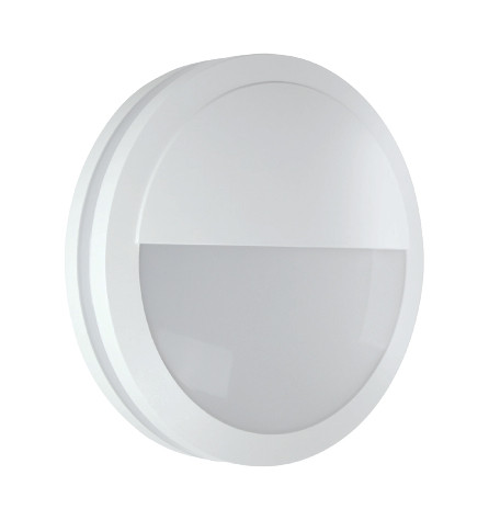 White Round LED Bulkhead Eye-Lid Style - Ceiling or Wall Mount - Outdoor Wet Location UL Listed - 23 Watt - 1900 Lumens - 4000K