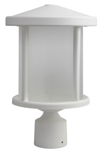 Tuscano LED Polycarbonate Post Light - White Finish - UL Listed Wet - 13 Watt - 1280 Lumens - 4000K Cool White