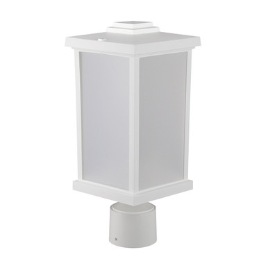 Napoli LED Polycarbonate Post Light - White Finish - UL Listed Wet - 13 Watt - 1280 Lumens - 4000K Cool White