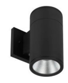 15 Watt LED Sconce Cylinder - 1200 Lumens - Color Selectable 30K/40K/50K - 120V - Black Finish - Dimmable Down Light