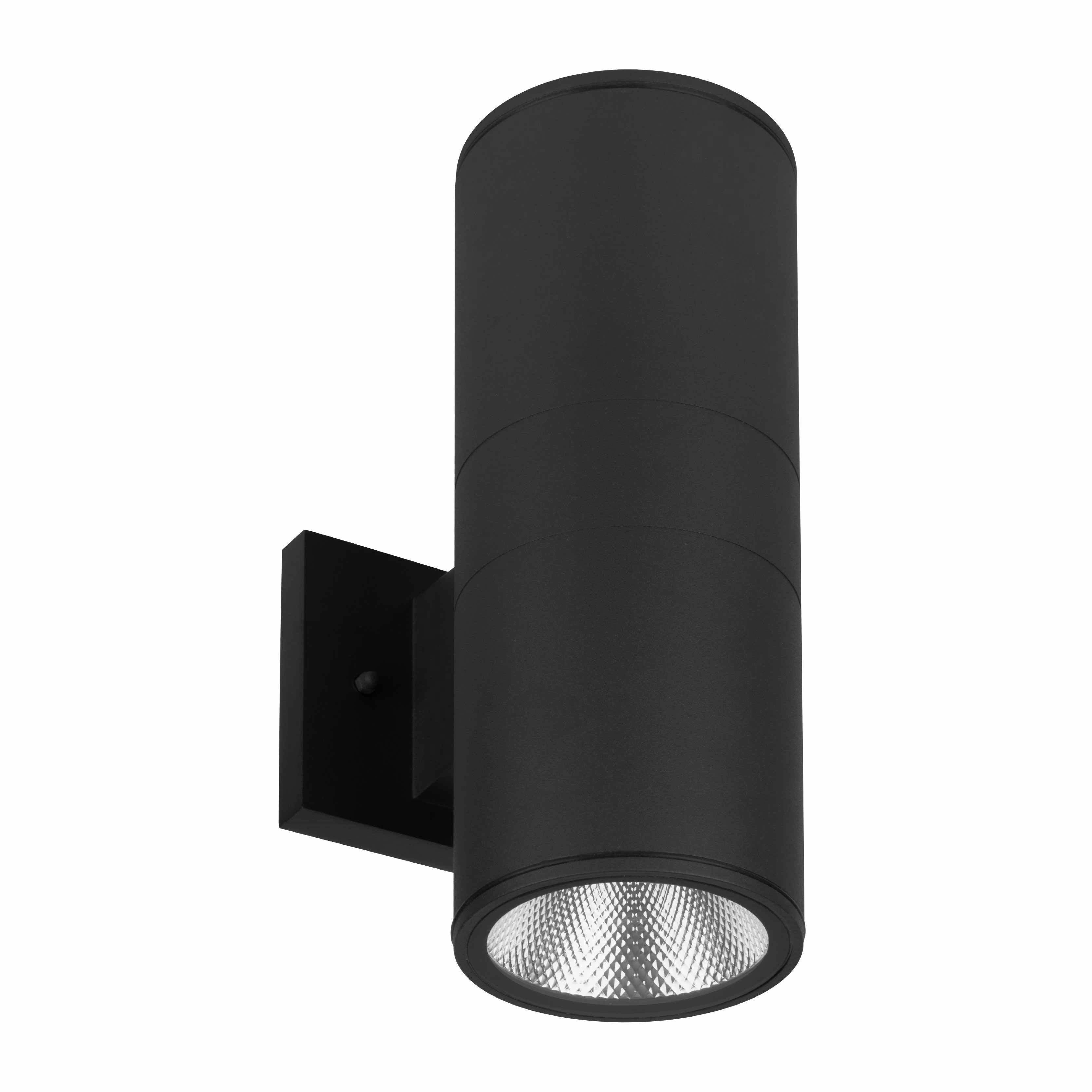 30 Watt LED Sconce Cylinder - 2400 Lumens - Color Selectable 30K/40K/50K - 120V - Black Finish - Dimmable Up/Down Light