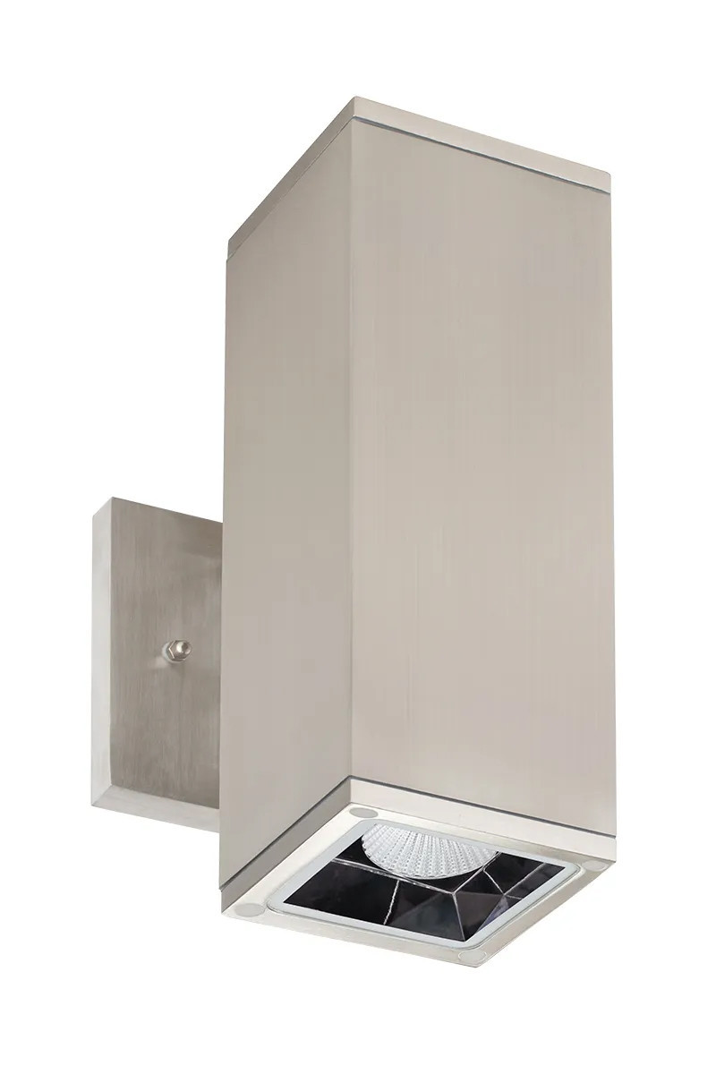 40W Brushed Nickel LED Square Sconce – Up/Down Light, CCT