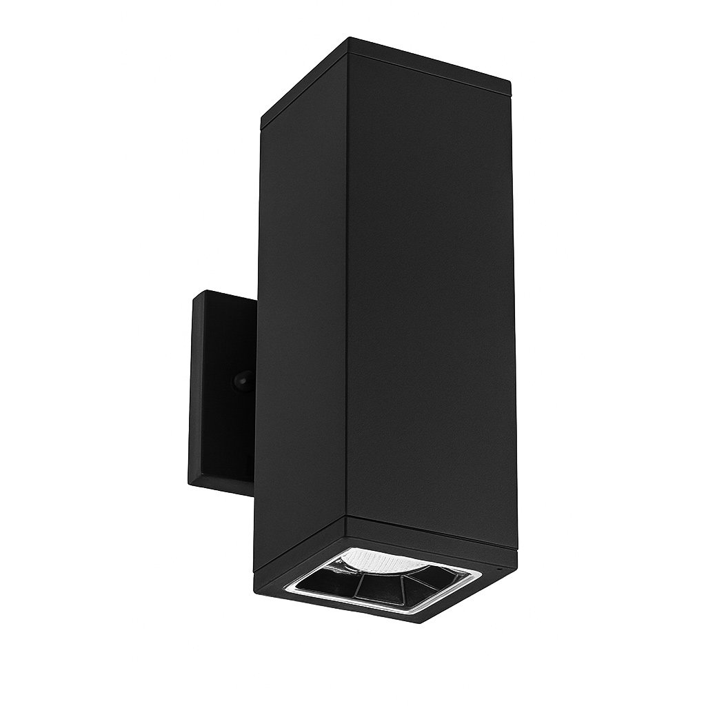 LED square cylinder wall light, 20W, selectable 3000K 4000K 5000K, black finish, dimmable downlight, studio image