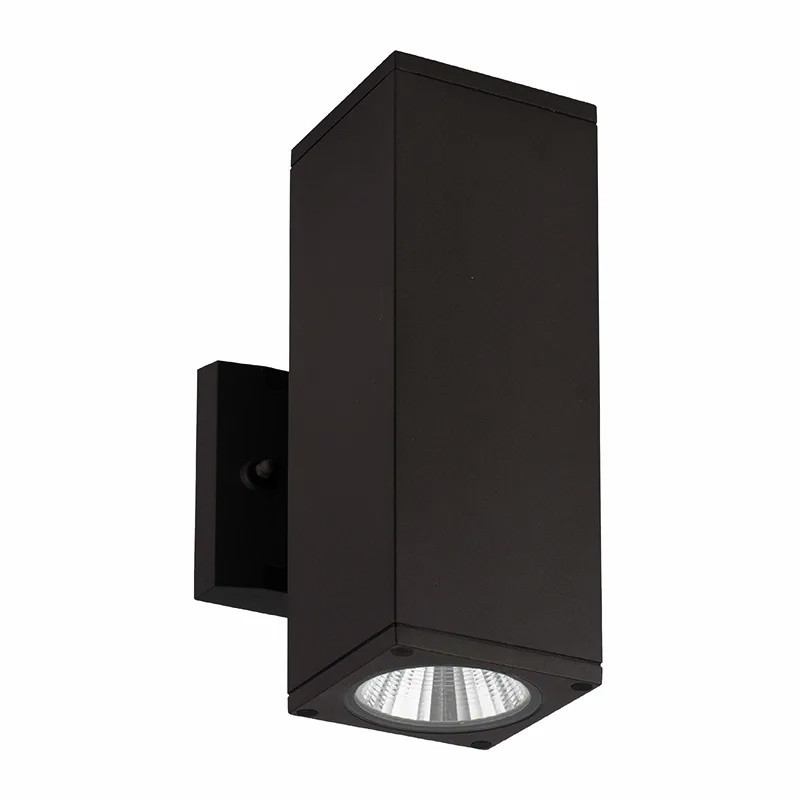 24W Black Square Wall Sconce – Up/Downlight, CCT Adjustable