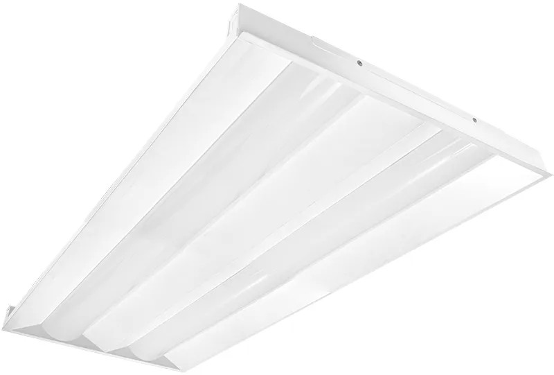 LED Double Basket Troffer 2X4 - Recessed Drop Ceiling Mount - Multi Wattage 30W/40W/50W  Max Lumens 6250 - Color Selectable 35/40/50K  - 120-277V - Dimmable 0-110V - White