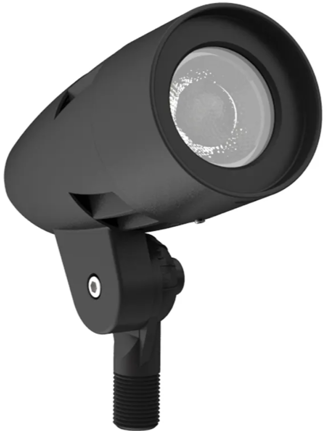 LED Adjustable Bullet With Photocell - Wattage Selectable 5W/10W/15W - 120-277V - Color Temperature Selectable 30K/40K/50K  - Knuckle Mount - Black Finish