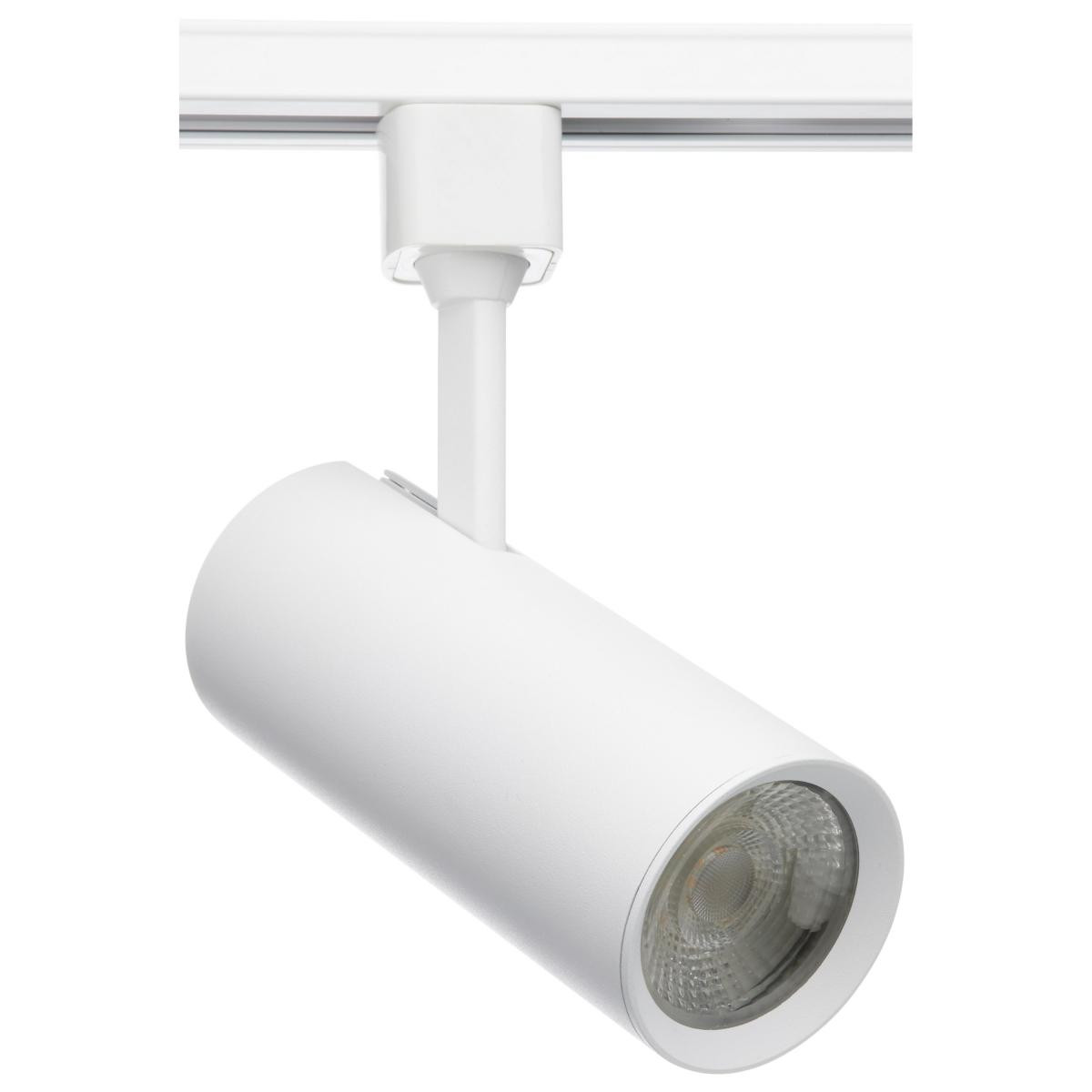 Commercial Style LED Track Head Only  - White Finish - 24 Degree Beam - 1200 Lumens - 3000K Soft White - 20 Watt - Dimmable - 3 Contact Halo Style