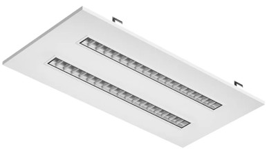 2X4 LED Drop In T-Bar Light - With Motion Sensor - 60W - 120-277V -  Color Temperature Selectable 30K/35K/40K/50K - Louvered Lens - Dimmable - White Finish