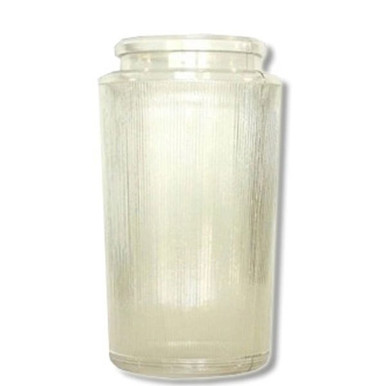 6 Inch Plastic Cylinder Plain Lip Opening Clear Ribbed Acrylic