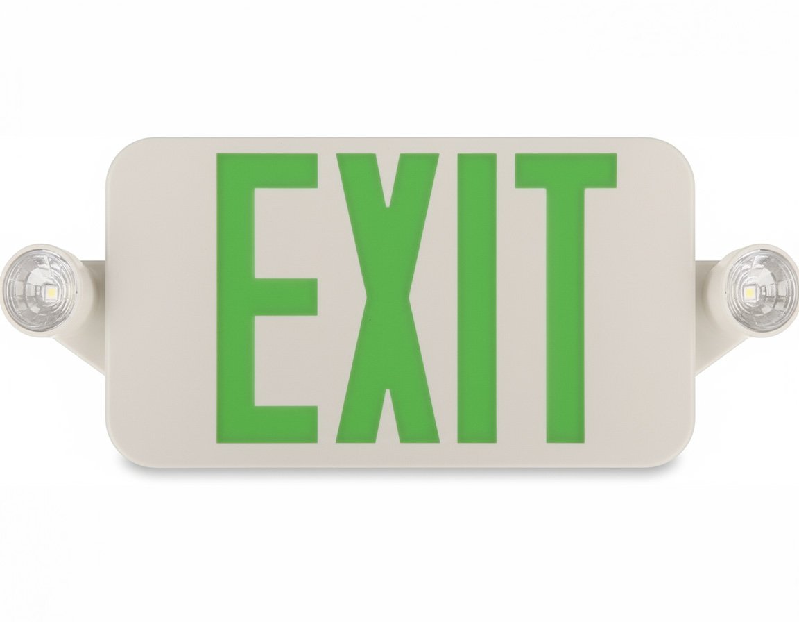 ThermoPlastic LED Exit/Unit Combo, Red/Green Switchable, High Output Battery, Round - ECRG HO RD M6