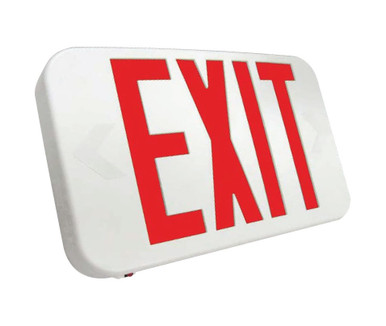 White Plastic Led Exit Sign With Red Lettering - No Battery Back-Up