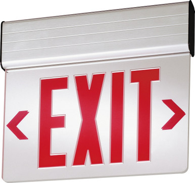 Surface mount Edge-Lit exits with LED lamps w/8 IN letters,Single face,Red,Emergency,