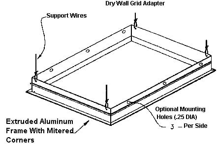 Lithonia Lighting - Ceiling frame lighting flange kit - Dry-Wall Grid Adaptor, 2x4, SKU - 233X7H - Model DGA24 FS/VT