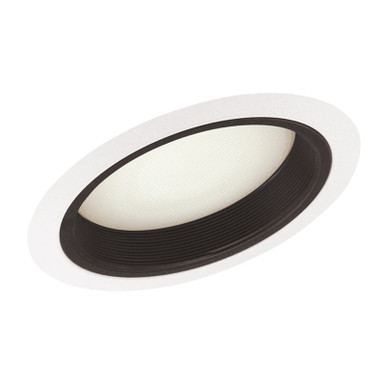 6IN Lensed Shower Trim Flat Diffuser Trim, White, White Trim Ring