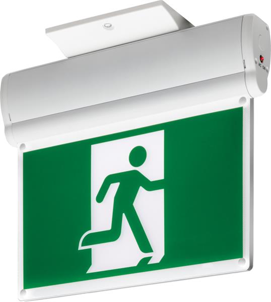 Lithonia Lighting - Emergency exit illuminated sign - Edge-Lit LED Running Man, Aluminum, Emer - Model EDGRM AL EL M6