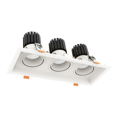 LED Architectual Light Triple Slot - 30W - 120V - Color Selectable 27K/30K/35K/40K/50K - Triac Dimmable - Frosted Lens - White Finish