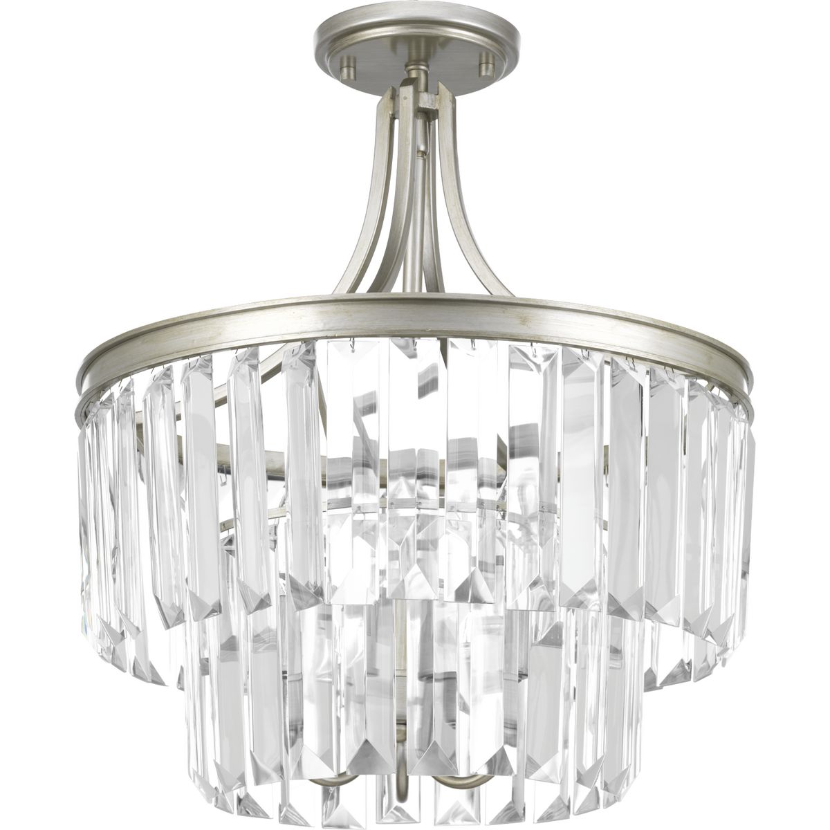 Glimmer Collection Three-Light 19" Semi-Flush Convertible - Dry Location Listed - Model P2326-20