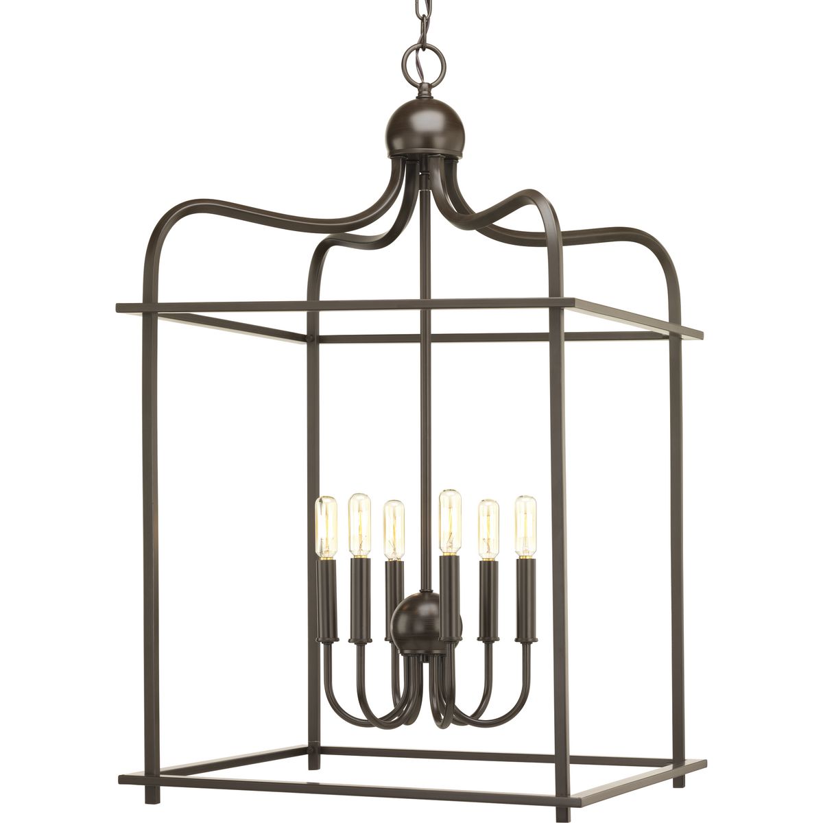 Progress Lighting Pendants Light - Assembly Hall Collection Six-Light Antique Bronze Coastal Pendant Light - Model P500037-020