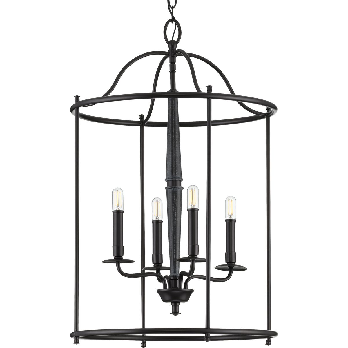 Durrell Collection Four-Light Black Medium Foyer - Dry Location Listed