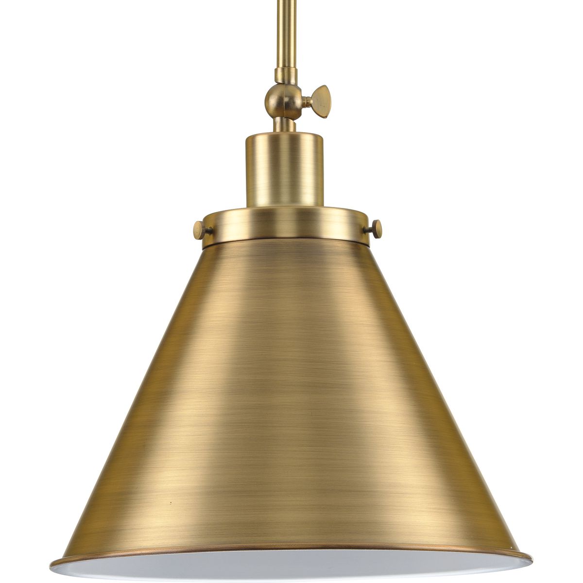 Progress Lighting Pendants Light - Hinton Collection One-Light Vintage Brass Vintage Style Hanging Pendant Light - Model P500325-163
