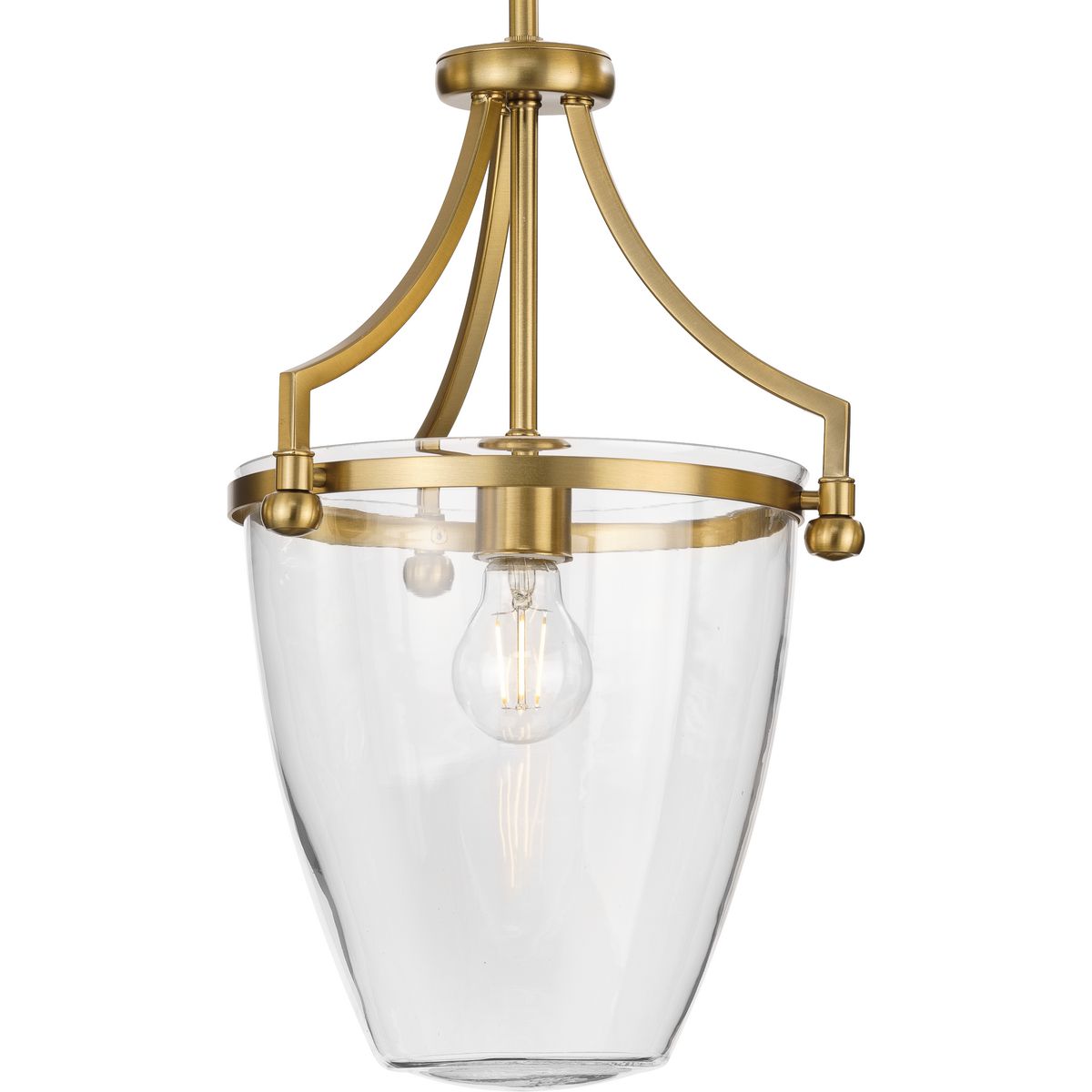 Progress Lighting Pendants Light - Parkhurst Collection One-Light New Traditional Brushed Bronze Clear Glass Mini-Pendant Light - Model P500360-109