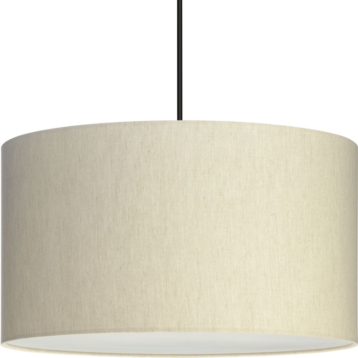 Markor Collection Three-Light Ecru Linen Shade Transitional Pendant - Dry Location Listed