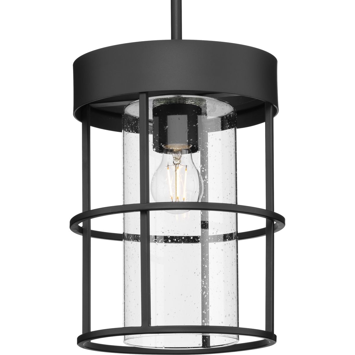 Burgess Collection One-Light Matte Black Modern Farmhouse Pendant - Dry Location Listed