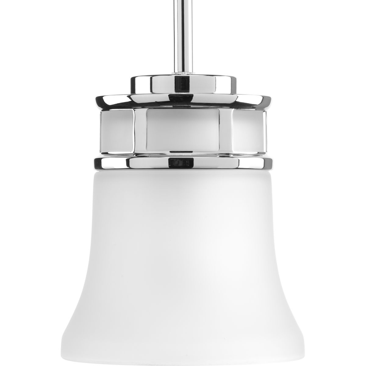 Cascadia Collection One-Light Polished Chrome Etched Glass Coastal Mini-Pendant Light - Dry Location Listed