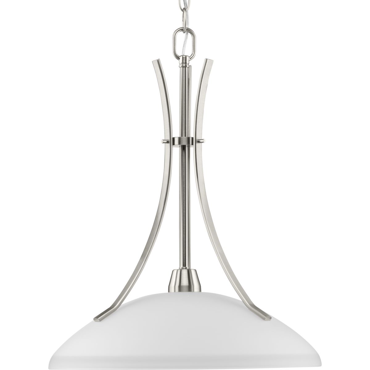 Wisten Collection One-Light Brushed Nickel Etched Glass Modern Pendant Light - Dry Location Listed